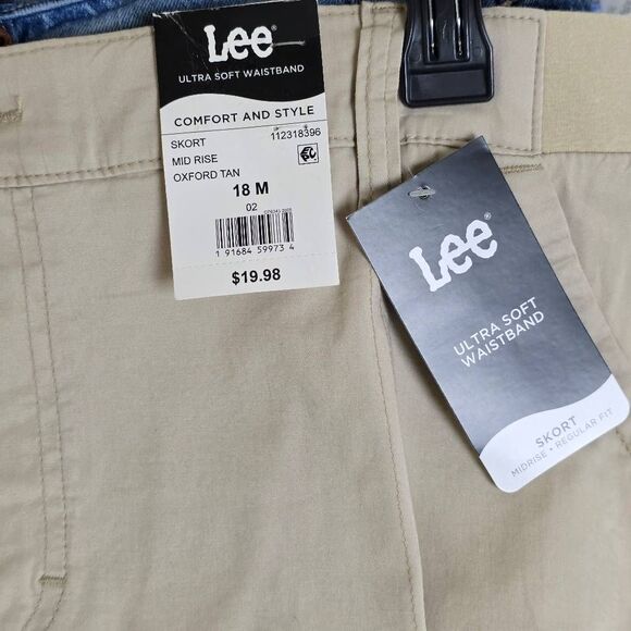 Lee Oxford Tan Skort Mid Rise Size 18M NWT - Picture 5 of 6